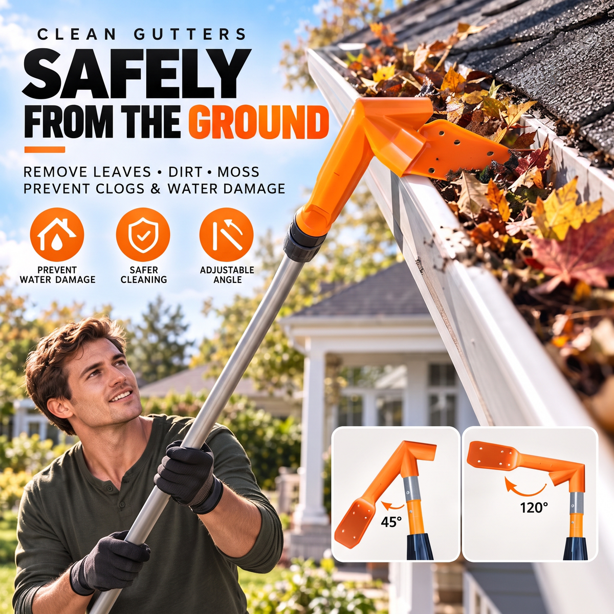 🔧 ✨ No-Climb Gutter Cleaning Tool