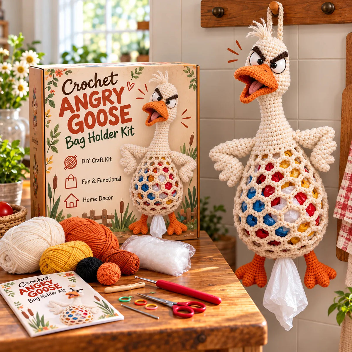 🔥🌼 Cottage Harvest Keepers — Crochet Animal Bag Holder DIY Kit | 15 Adorable Designs