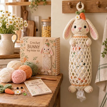 🔥🌼 Cottage Harvest Keepers — Crochet Animal Bag Holder DIY Kit | 15 Adorable Designs