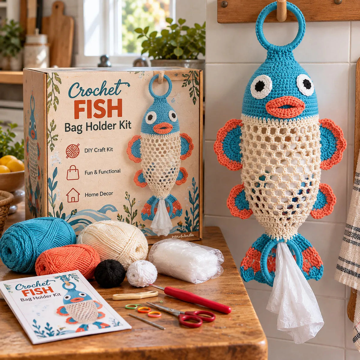 🔥🌼 Cottage Harvest Keepers — Crochet Animal Bag Holder DIY Kit | 15 Adorable Designs