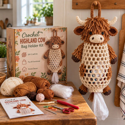 🔥🌼 Cottage Harvest Keepers — Crochet Animal Bag Holder DIY Kit | 15 Adorable Designs