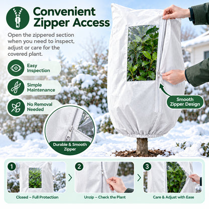🌿 WINTER GARDEN ESSENTIAL | Plant Frost Protection Cover – Breathable Reusable Cover for Shrubs, Pots & Young Trees
