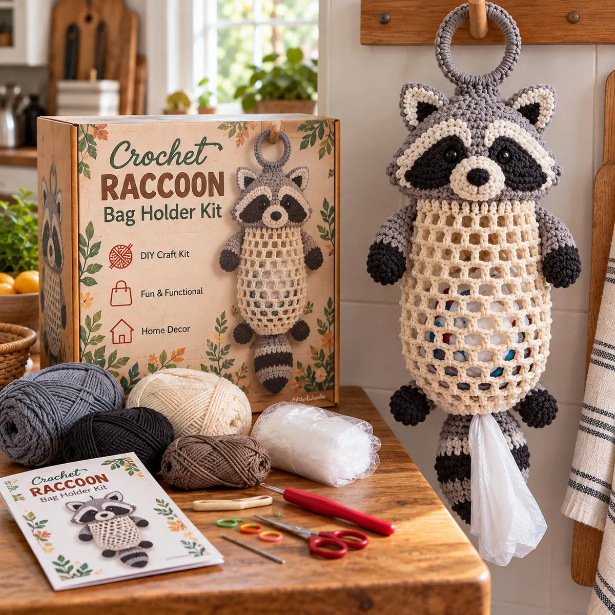 🔥🌼 Cottage Harvest Keepers — Crochet Animal Bag Holder DIY Kit | 15 Adorable Designs