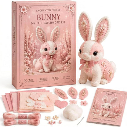 Pink Woodland Friends DIY Felt Sewing Kit – Make Your Own Cute Animal