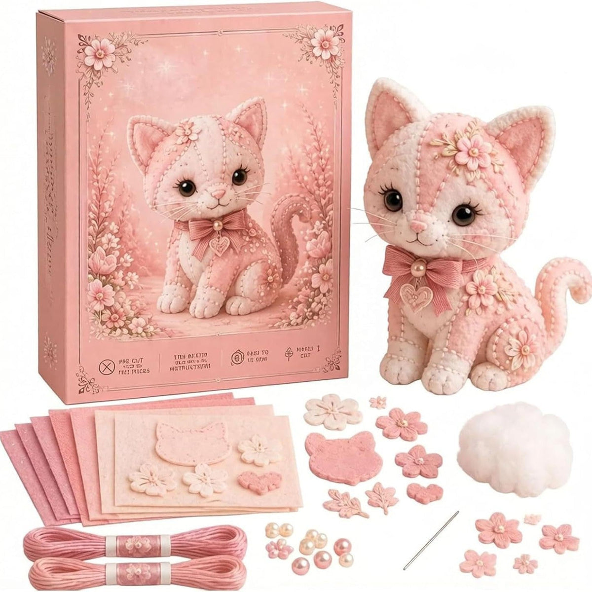 Pink Woodland Friends DIY Felt Sewing Kit – Make Your Own Cute Animal
