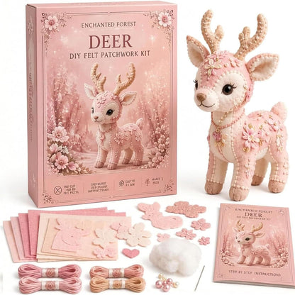 Pink Woodland Friends DIY Felt Sewing Kit – Make Your Own Cute Animal