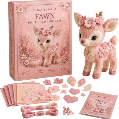 Pink Woodland Friends DIY Felt Sewing Kit – Make Your Own Cute Animal