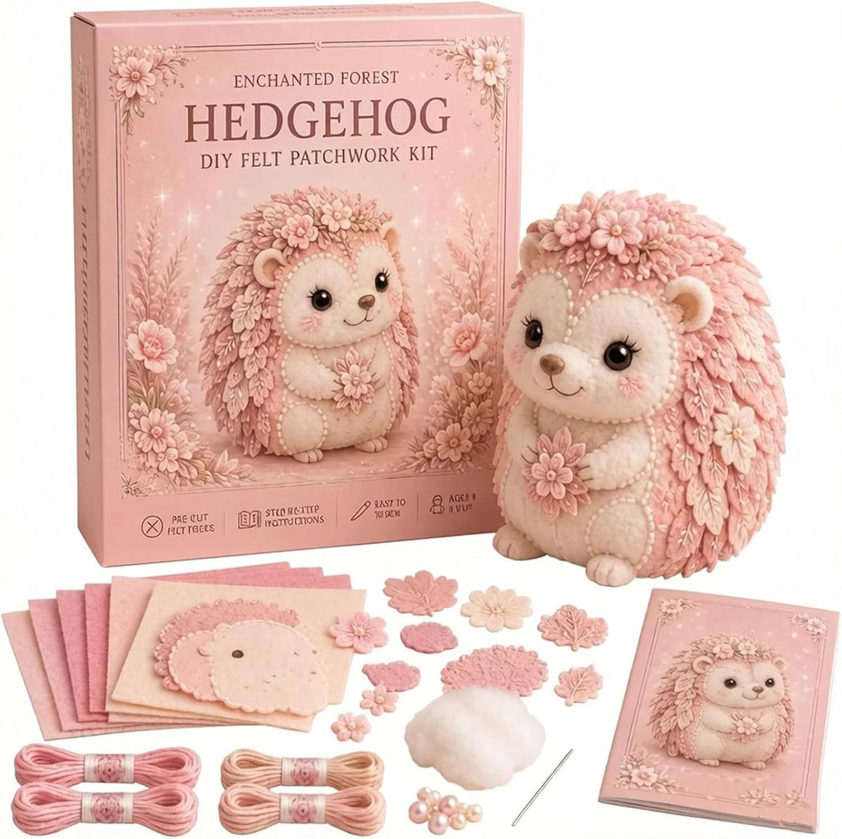 Pink Woodland Friends DIY Felt Sewing Kit – Make Your Own Cute Animal