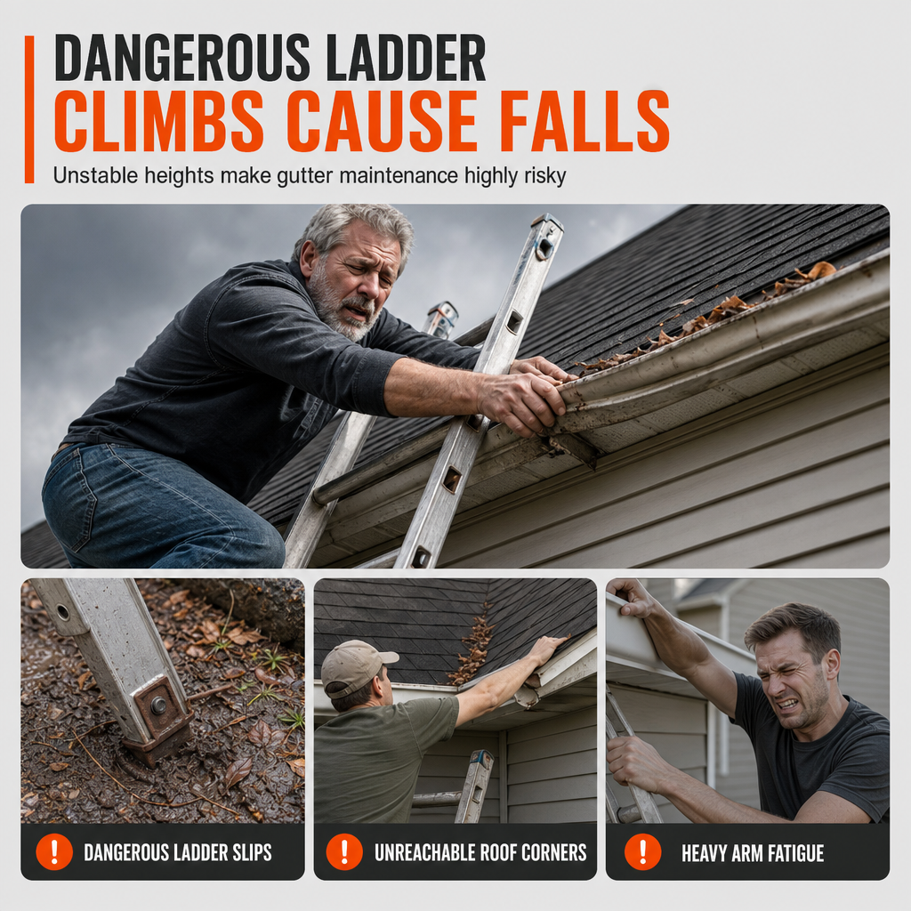 🔧 ✨ No-Climb Gutter Cleaning Tool