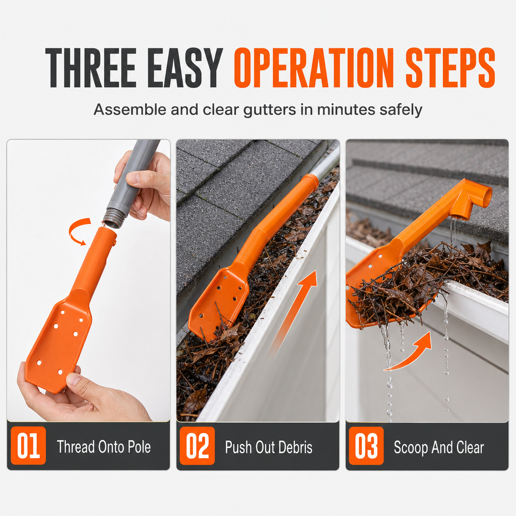 🔧 ✨ No-Climb Gutter Cleaning Tool
