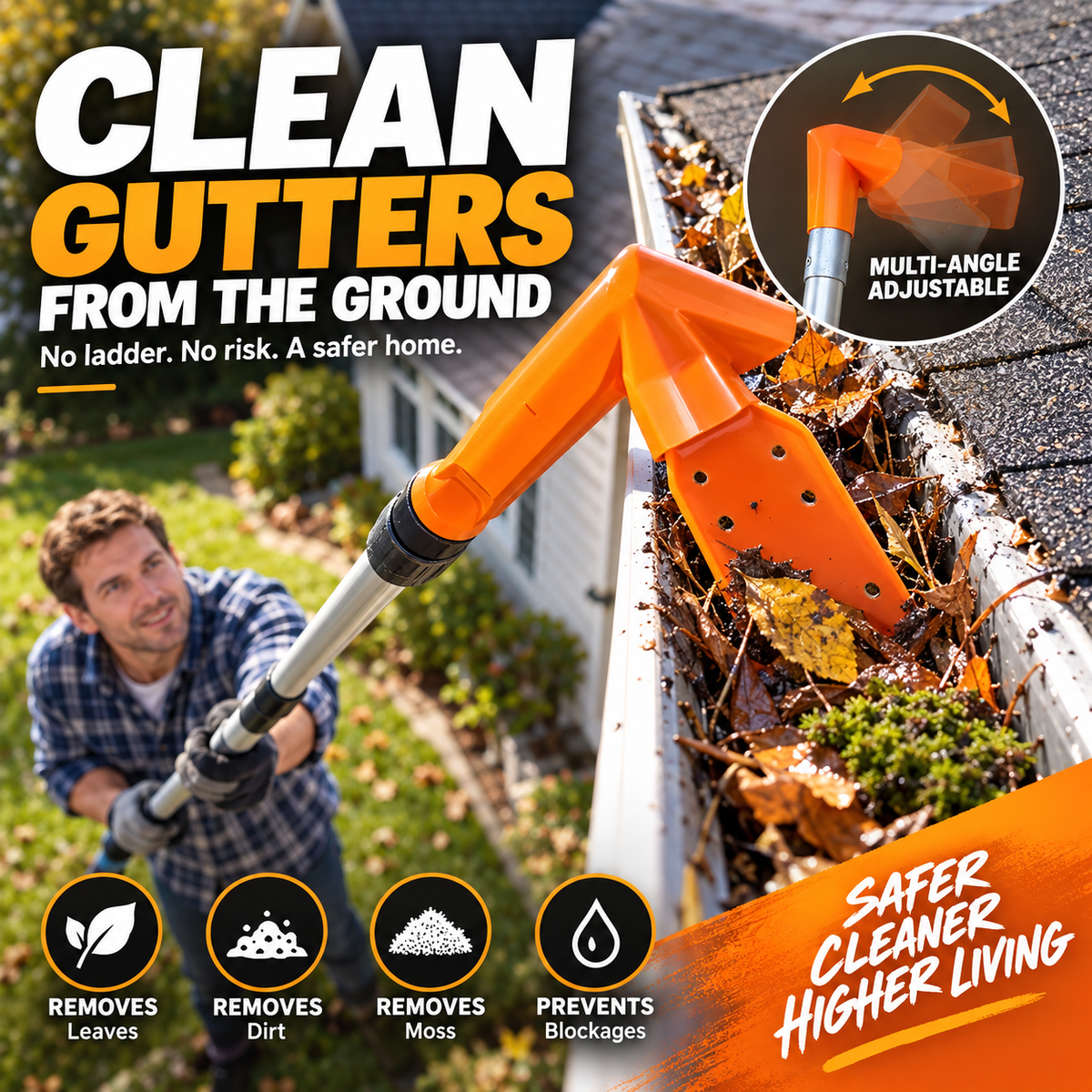 🔧 ✨ No-Climb Gutter Cleaning Tool